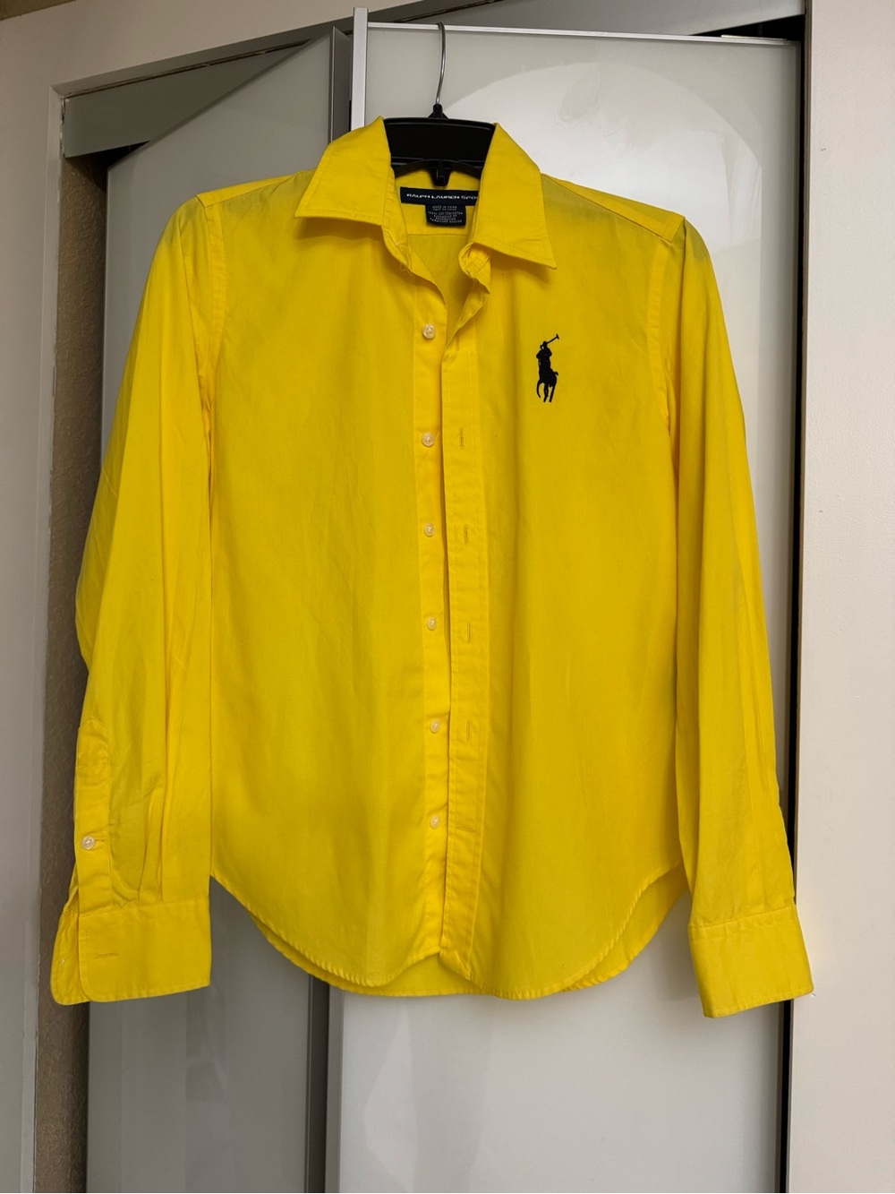 Ralph Lauren woman  Bright Yellow Button-Down Shirt with Navy Pony